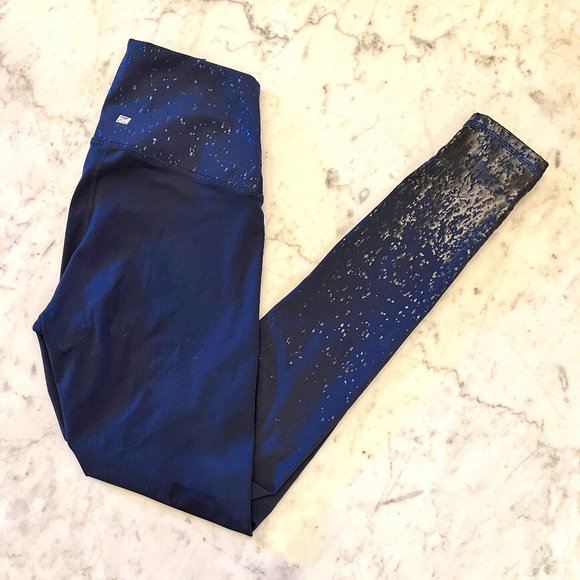 Z by Zobha Pants - Z by Zobha High Waist Navy Blue Ombre Shine Athletic Leggings Pants Size…